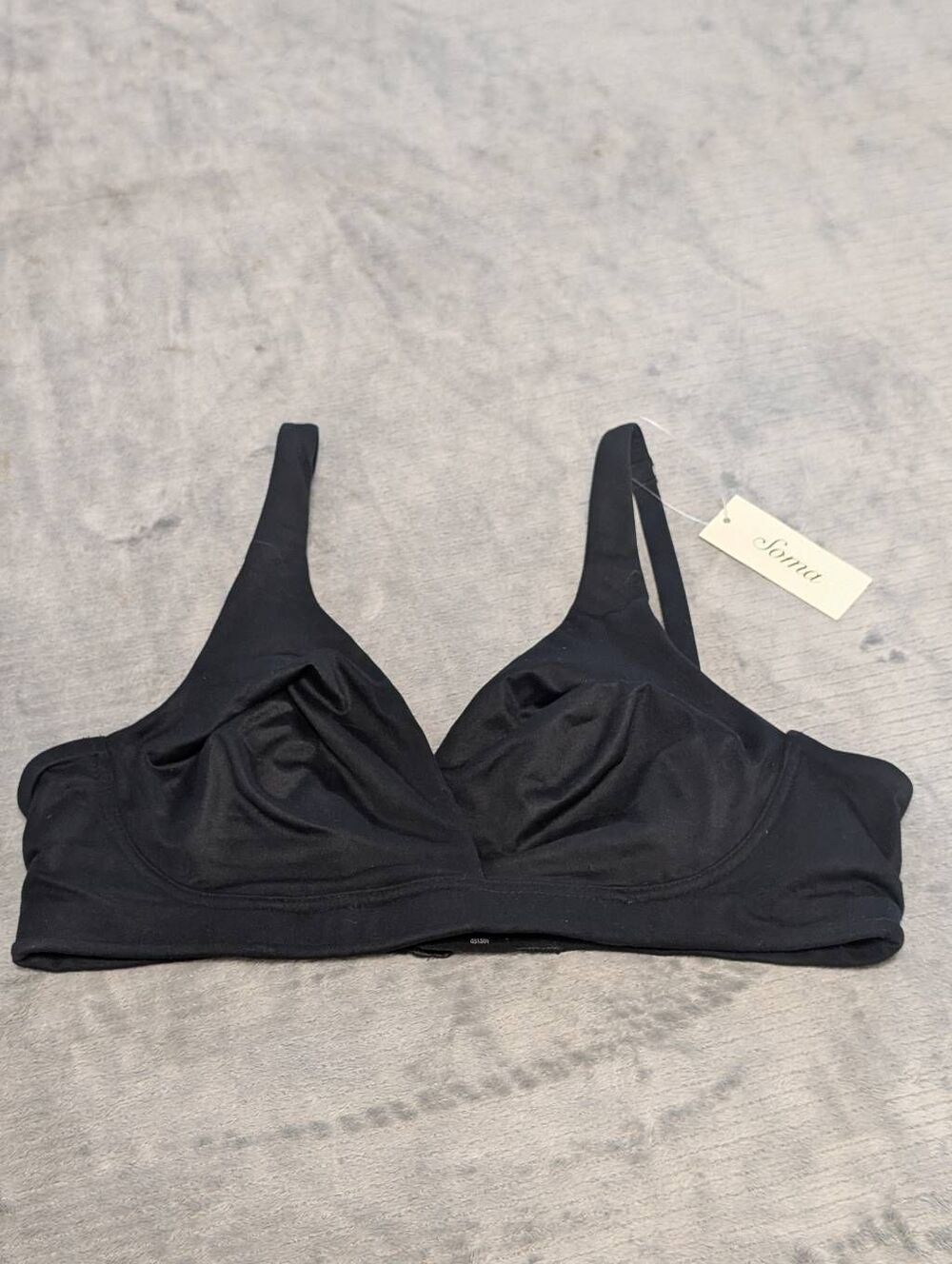 Soma Intimates Embraceable Wireless Unlined Bra 38B Black